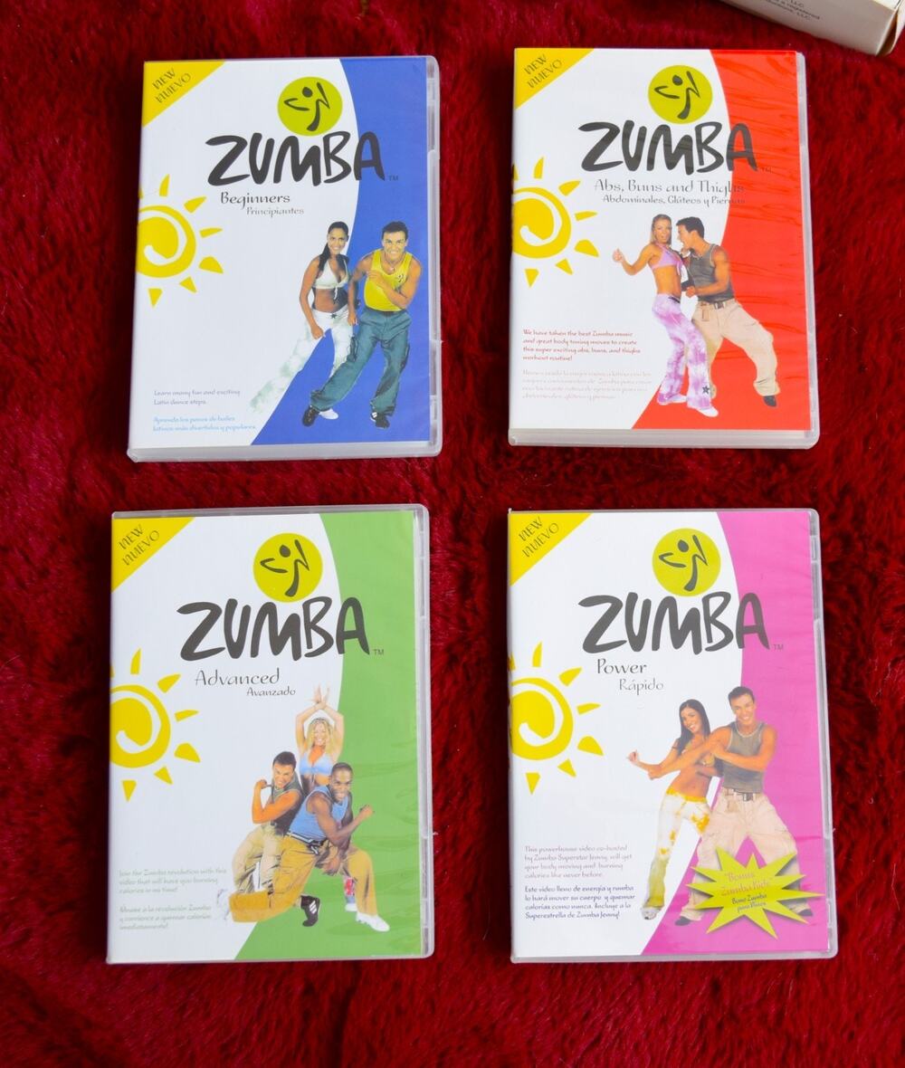 Zumba Fitness Workout (4-DVD Set, 2005) Beginner/Advanced/Abs & Buns/Power